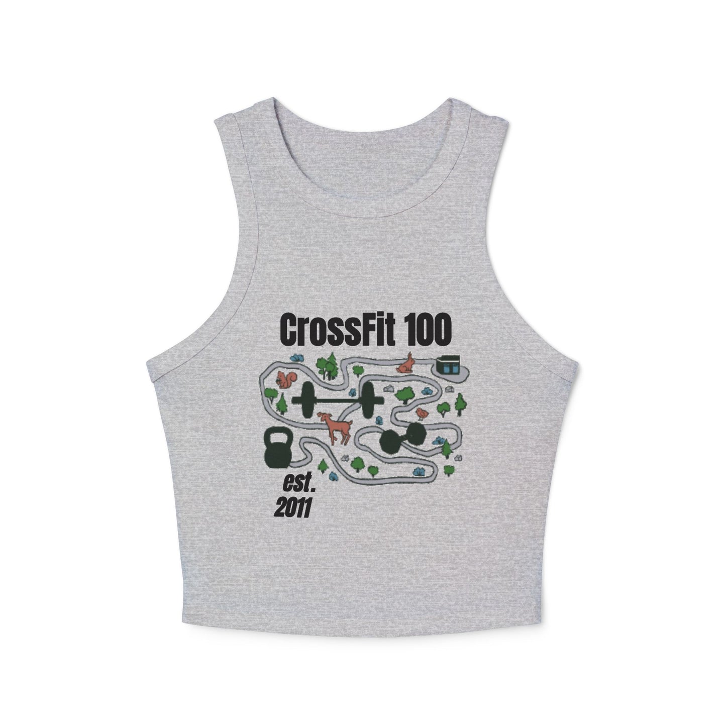 Treasure Map Women's Micro Rib Racer Tank Top