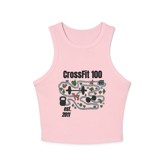 Treasure Map Women's Micro Rib Racer Tank Top