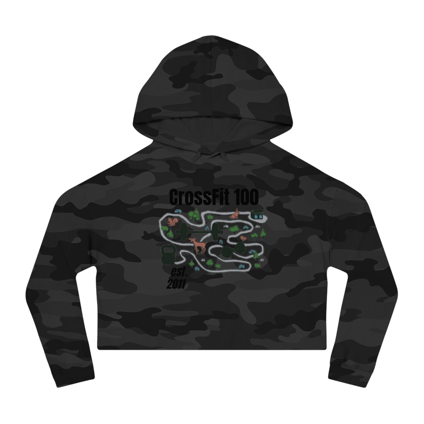 Treasure Map Women’s Cropped Hooded Sweatshirt